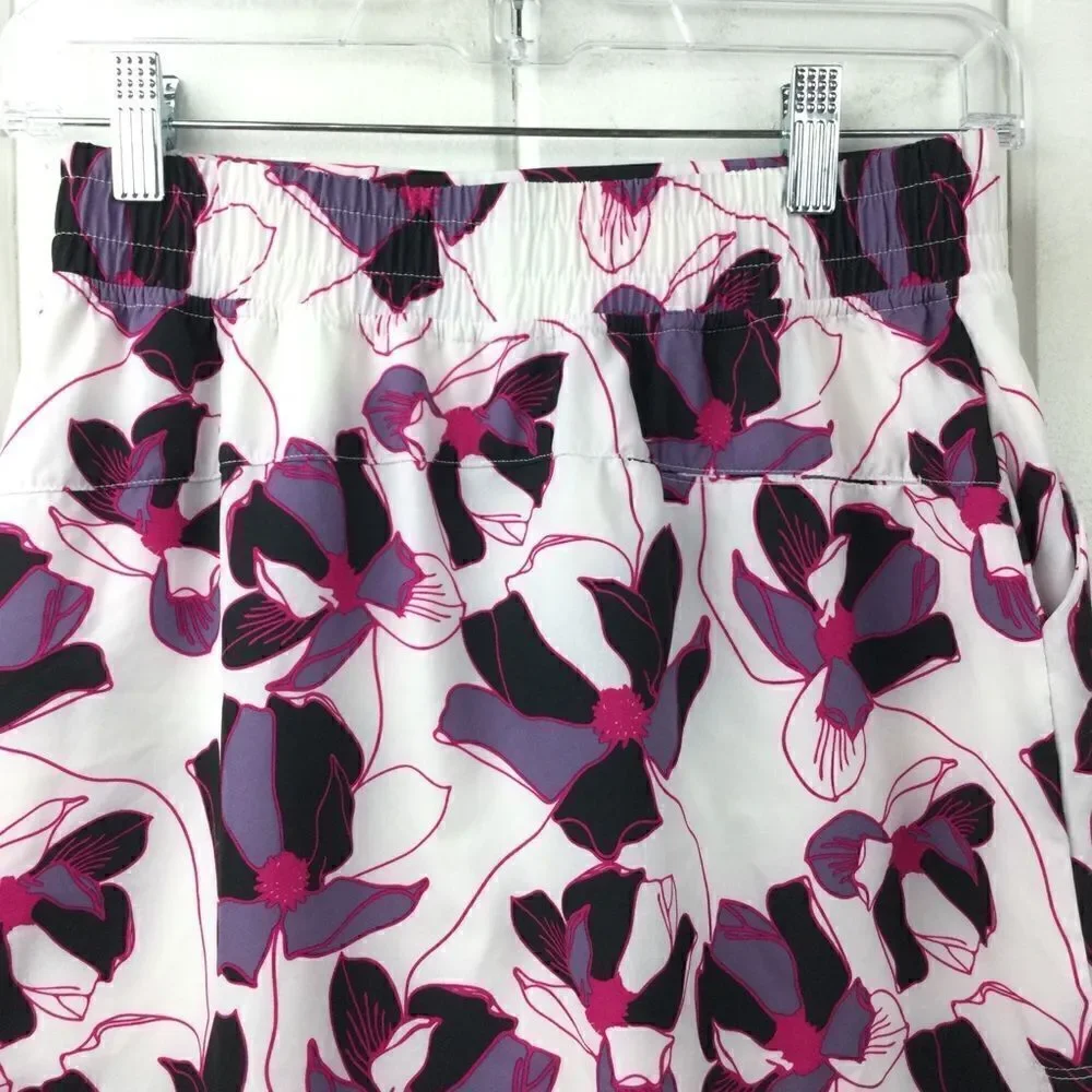 Slazenger Golf Tennis Floral Skort White w/Black, Purple, Pink Flowers, Size XS‎